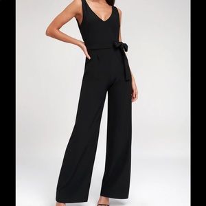 Black wide-leg jumpsuit